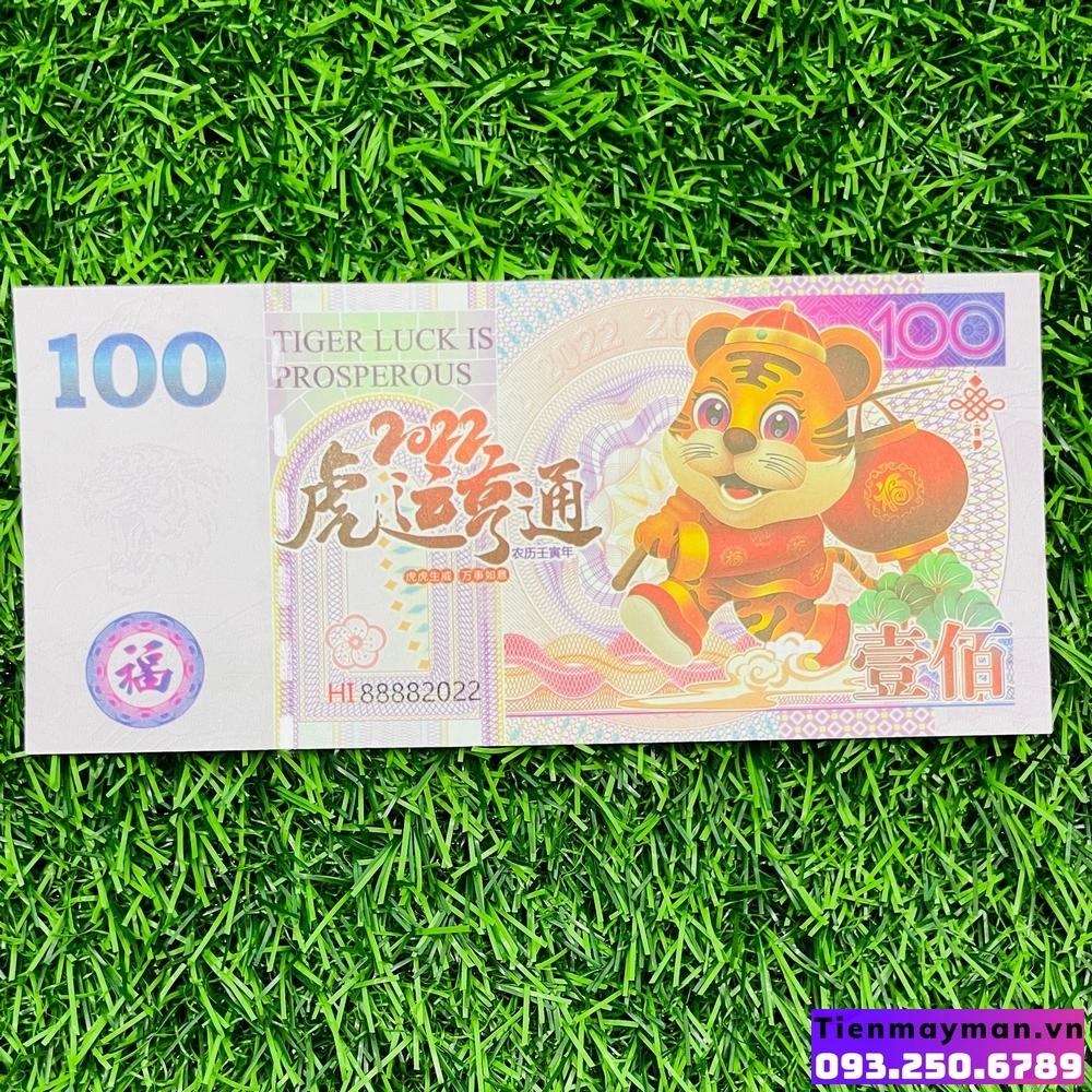 Tiền Đài Loan Con Hổ mệnh giá 100 May Mắn Lì Xì Tết Nhâm Dần, tặng kèm bao lì xì