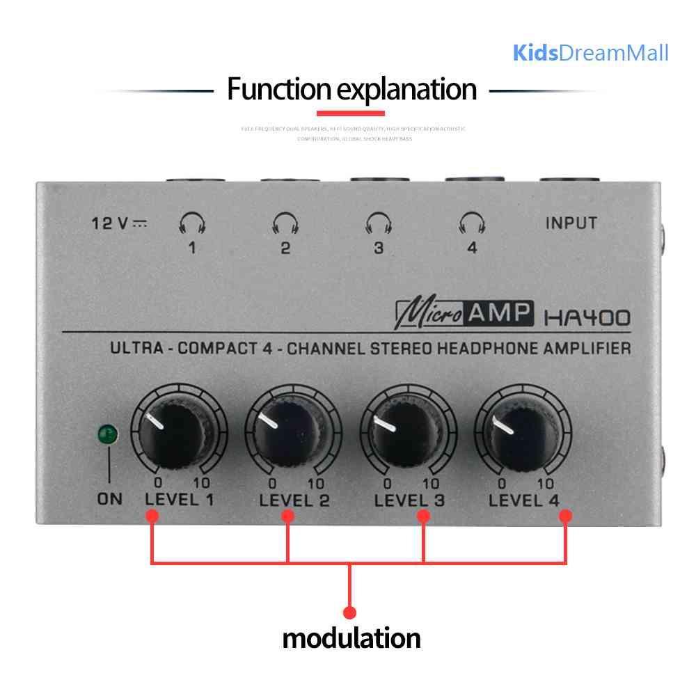 Bộ Khuếch Đại Âm Thanh 4 Kênh Siêu Trầm Cho Tai Nghe