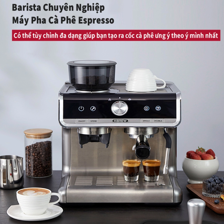 Máy pha cà phê Espresso chuyên nghiệp 3 trong 1, thương hiệu Mỹ cao cấp HiBREW CM5020 - HÀNG NHẬP KHẨU
