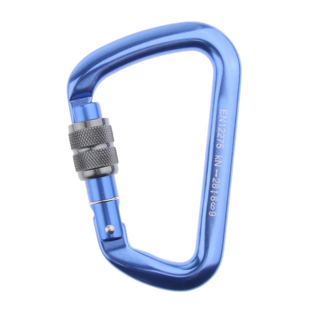 5 Pieces 28KN Aluminum Screwgate D Type Climbing Carabiner