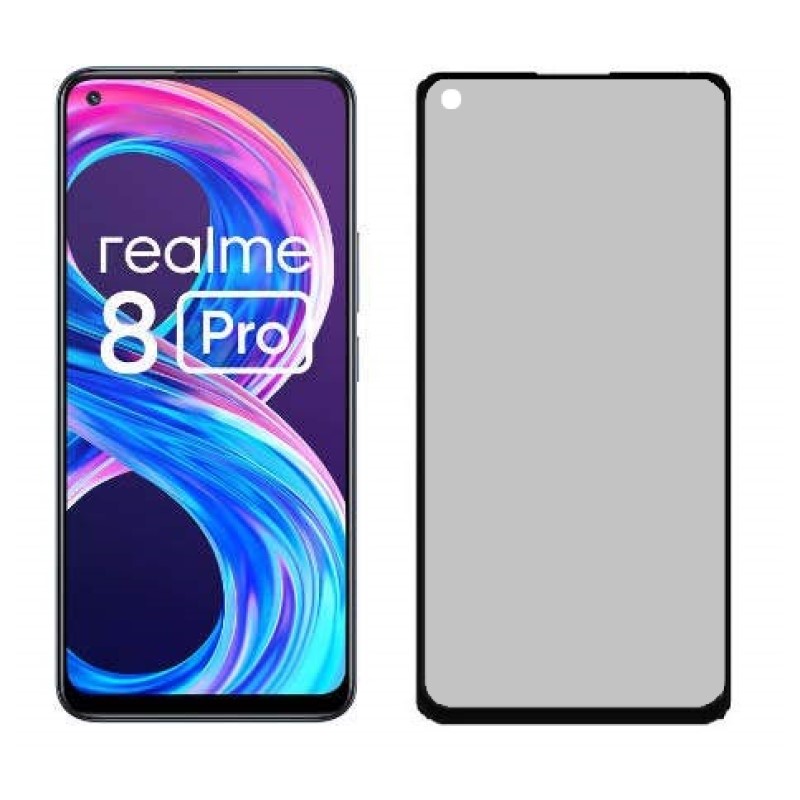 Kính cường lực cho Realme 8, 8 Pro nhám chống vân tay/ full màn hình/ không viền màu