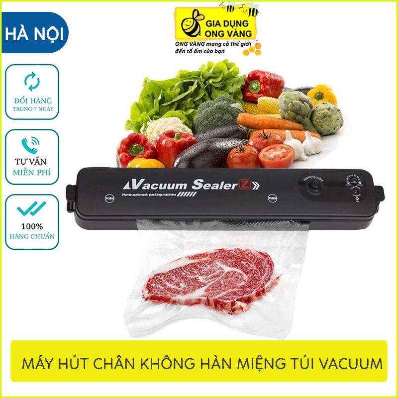 Máy hút chân không hàn miệng túi thực phẩm Vacuum Sealer giúp bảo quản thực phẩm cho gia đình tặng kèm 10 túi hút