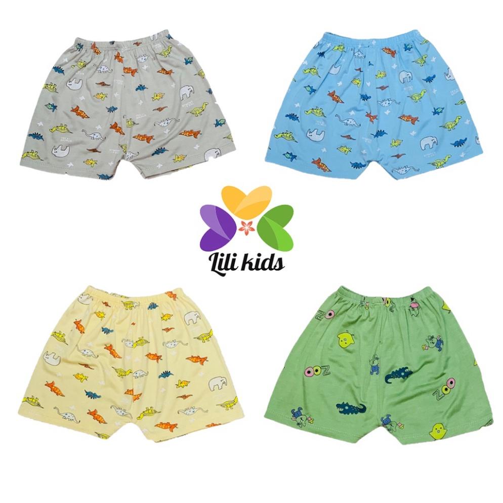 Quần đùi chục cho bé gái bé trai quần chục đùi chất thun lạnh cotton cho bé họa tiết ngộ đáng yêu lili.kids QC01