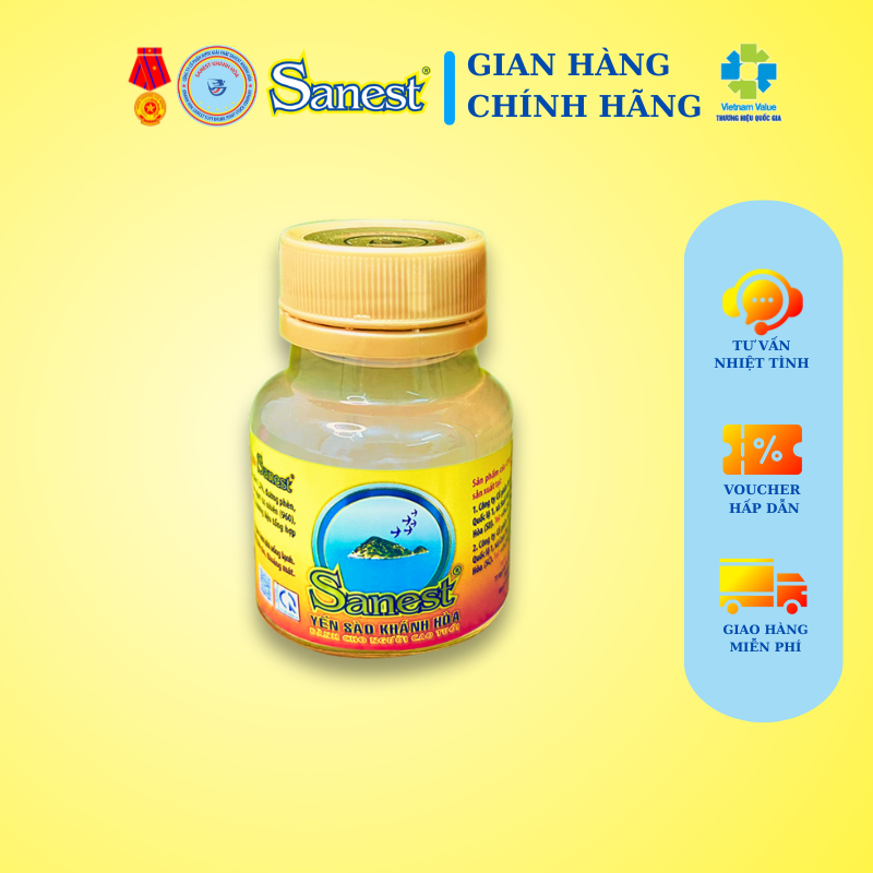 [Combo 5 lọ] Nước Yến sào Khánh Hòa Sanest dành cho người cao tuổi có đường đóng lọ 70 ml