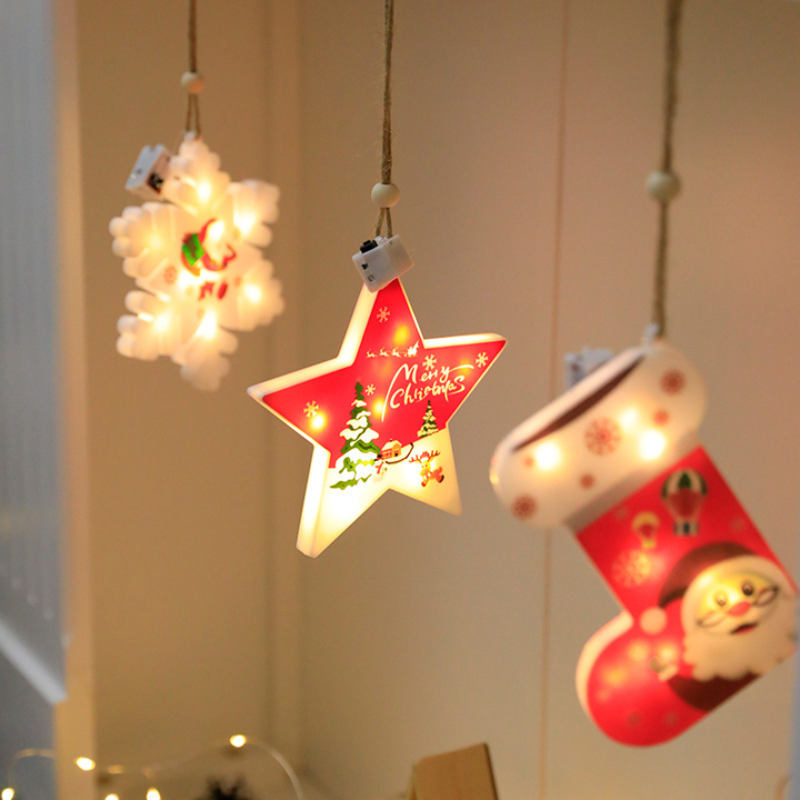 Đèn LED trang trí Giáng sinh, treo tường decor Noel nhiều mẫu màu sắc rực rỡ lấp lánh - T0409