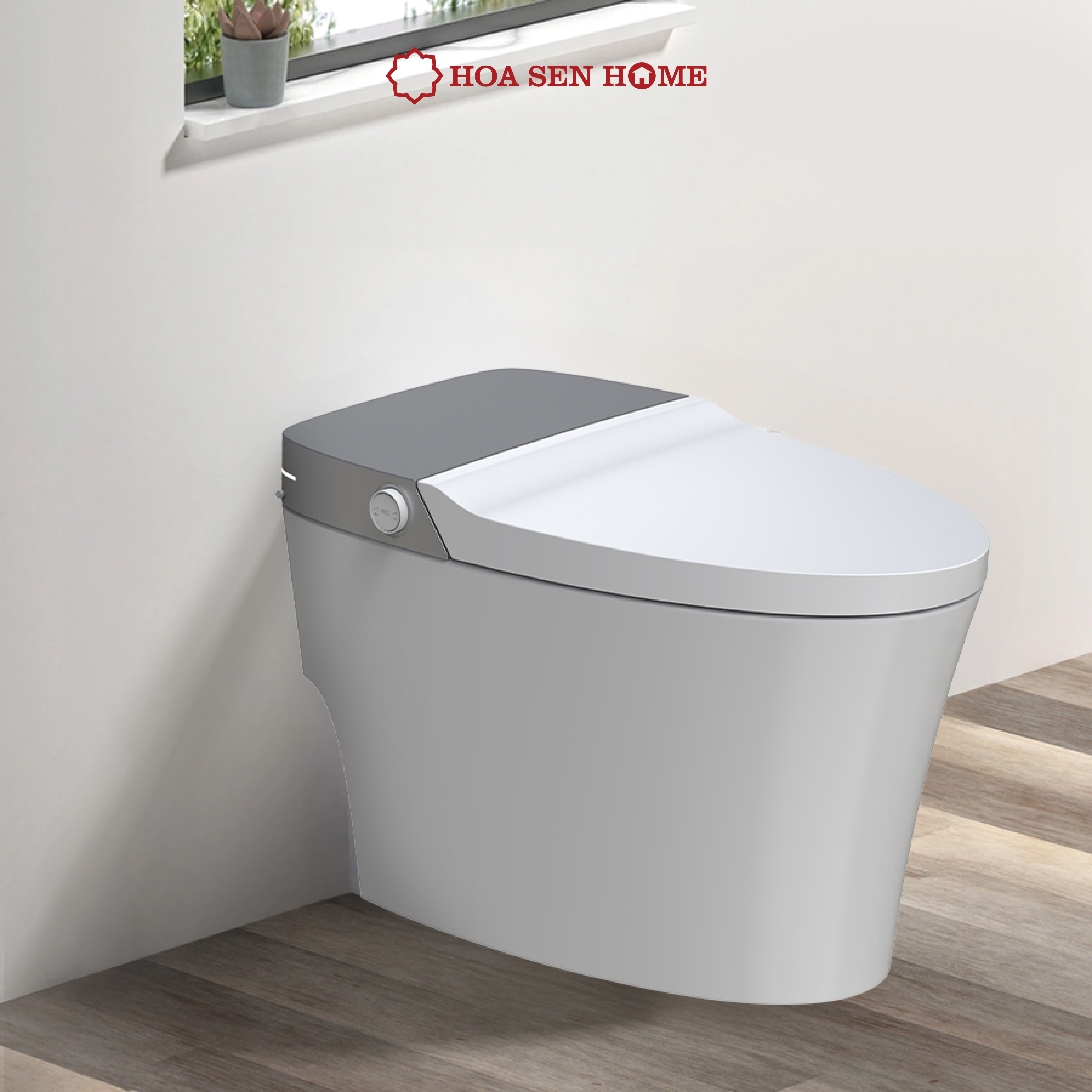 Bồn cầu thông minh TUSLO E004 Luxury lớp phủ men cao cấp, thiết kế bo tròn góc cạnh, công nghệ cảm biến hiện đại - Hoa Sen Home - Hàng chính hãng