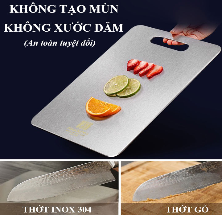 Thớt Kháng Khuẩn Inox 304 Cao Cấp PaKaSa - Hàng Chính Hãng