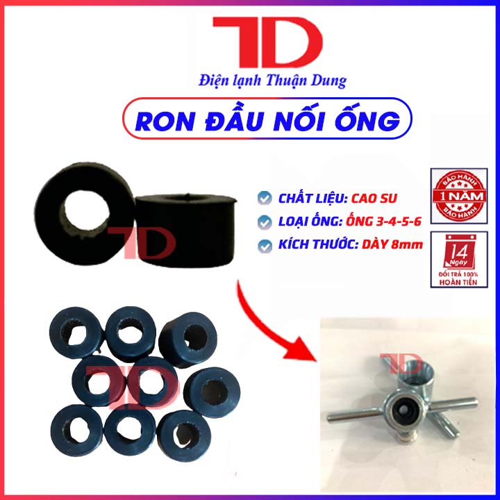 Gioăng cao su đầu nối ống và nối cáp môi chất lạnh, ron cao su nối ống, nối cáp - Điện Lạnh Thuận Dung