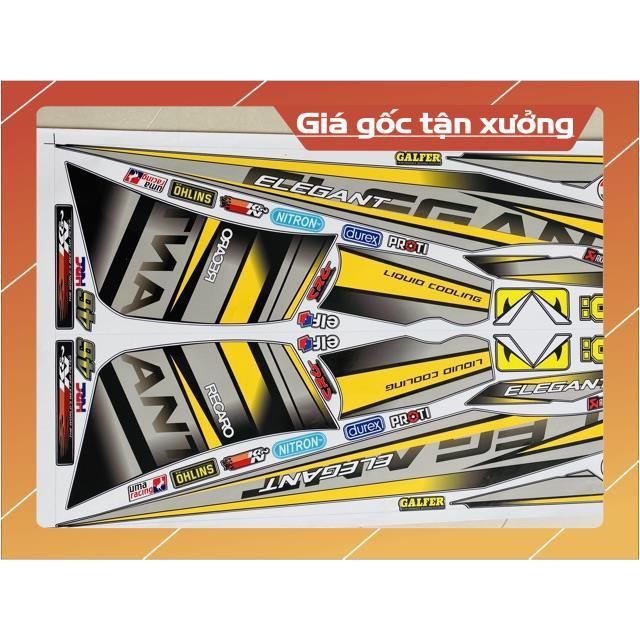 Tem rời Elegant 50 dán xe đen 2016