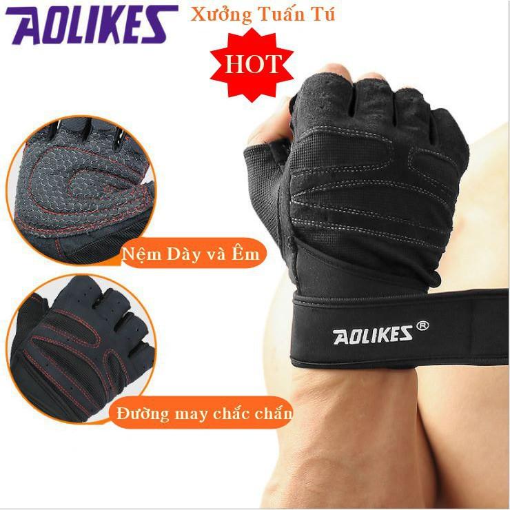 Găng tay thể thao tập gym chính hãng Aolikes AL 109 magic