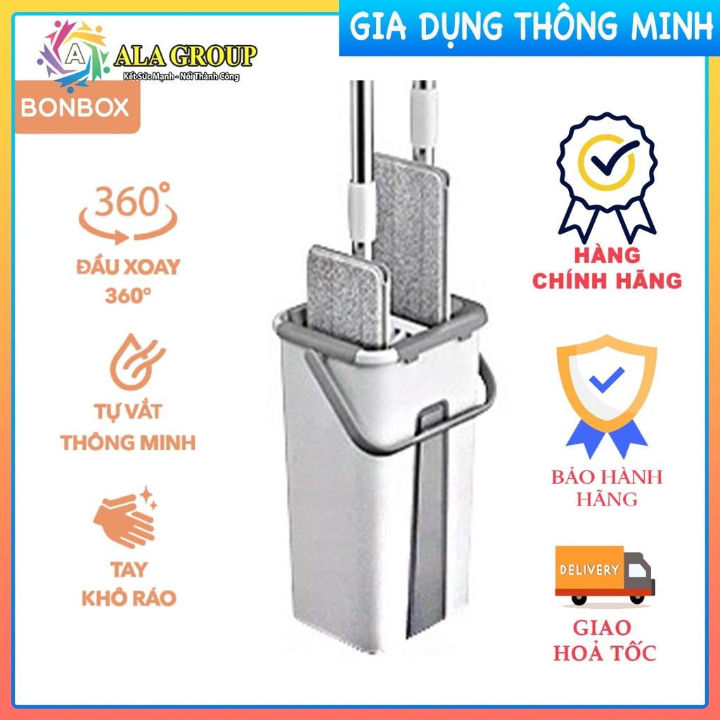 Cây lau nhà tự vắt thông minh BONBOX BCT702 xoay 360 độ kèm thùng tự vắt 2 ngăn - Hàng chính hãng