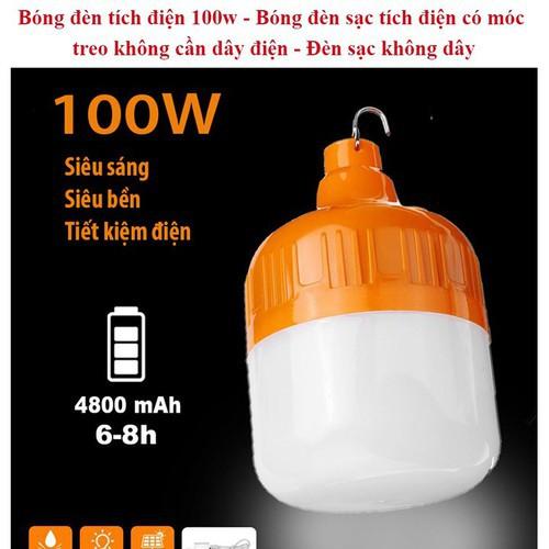 Bóng đèn LED tích điện công suất 100W 6-8H sáng liên tục