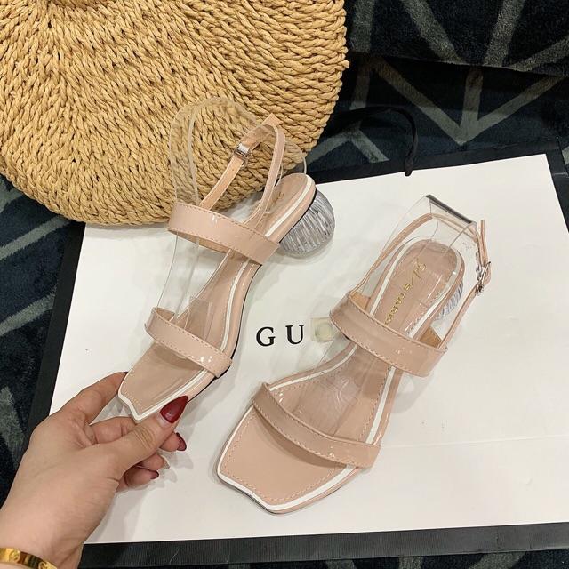 Sandal 2 QUAI mảnh mũi M đế mica tròn 3p