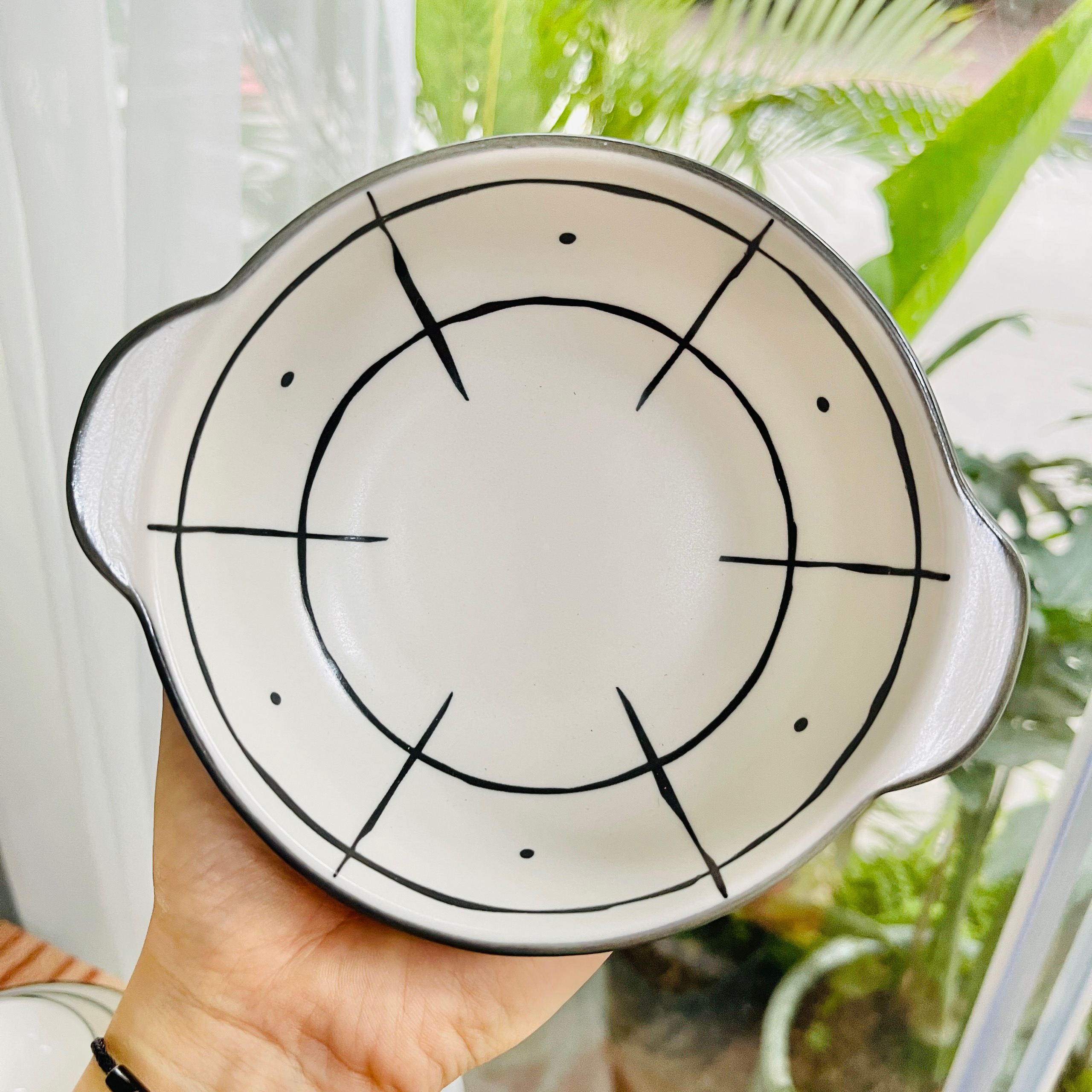 Các món lẻ trong bộ bát đĩa gốm sứ cao cấp hoạ tiết kẻ karo