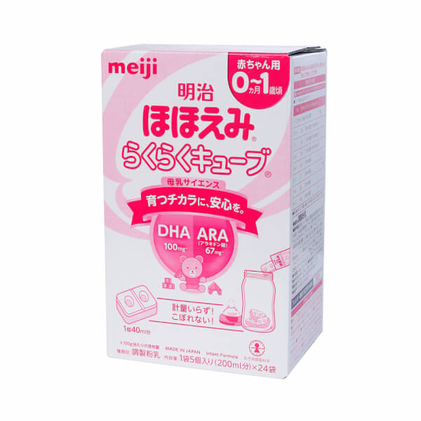 Hộp 24 thanh Sữa bột công thức Meiji Hohoemi Milk cho bé 0 đến 12 tháng tuổi (27g/ thanh) - Nhập khẩu Nhật Bản