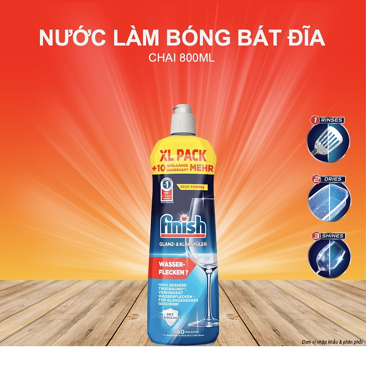Dung dịch nước làm bóng finish 800ml Đậm đặc hương chanh