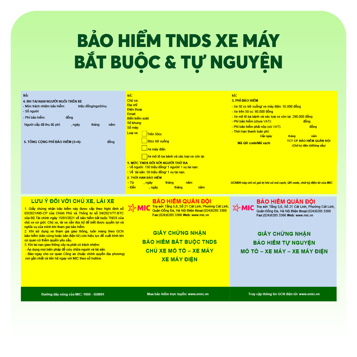 Bảo hiểm TNDS Xe máy , số tiền bồi thường 150 triệu, giấy chứng nhận điện tử tiện dụng