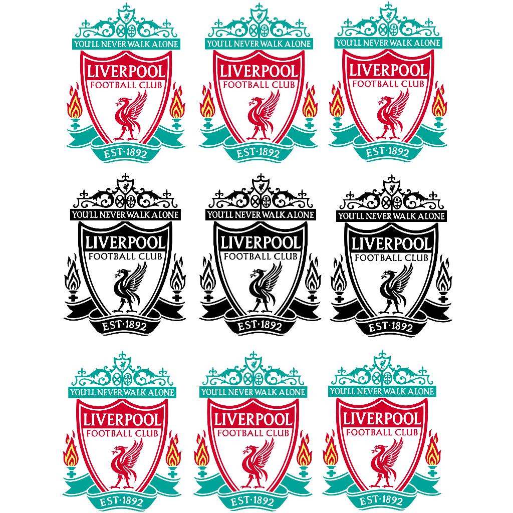Combo 9 sticker logo decal CLB bóng đá LIVERPOOL chất liệu chống nước dán laptop,mũ bảo hiểm - ANCHI PRINTING