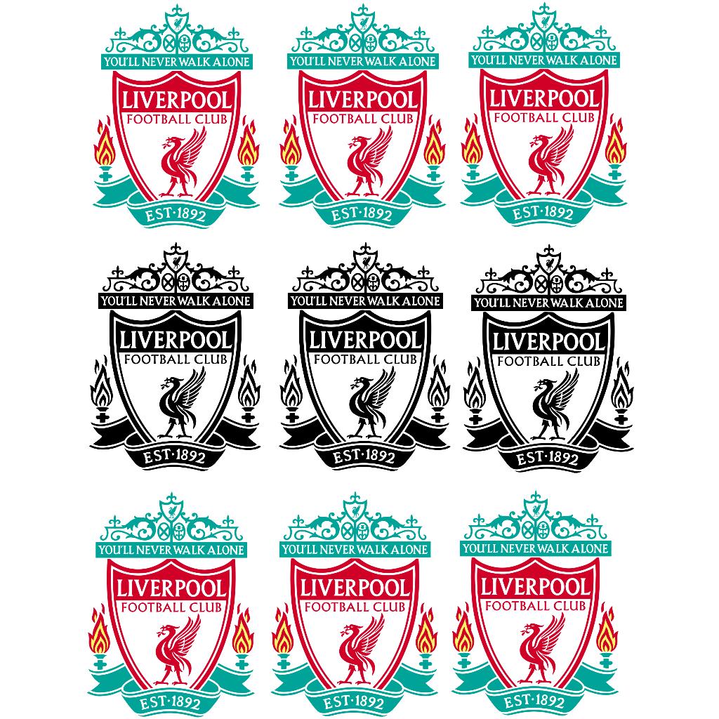 Combo 9 sticker logo decal CLB bóng đá  LIVERPOOL chất liệu chống nước dán laptop,mũ bảo hiểm - ANCHI PRINTING