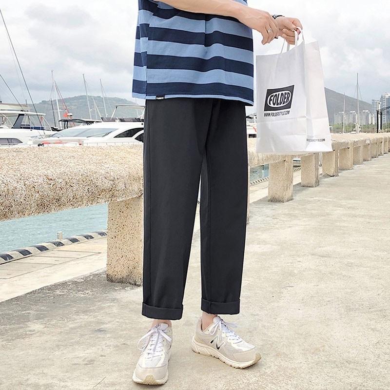 Quần Kaki Ống Rộng Lưng Thun Cạp Chun Dáng Suông Kaki Nam Nữ Ulzzang