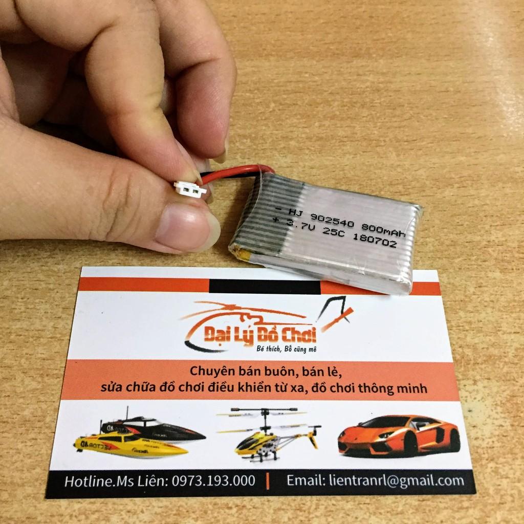 Pin sạc 3.7V dung lượng 800mAh chân cắm trắng dẹt p2.54