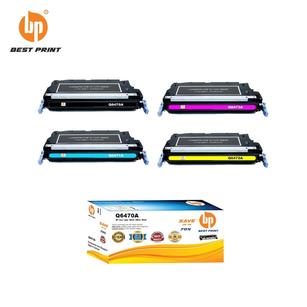 Hộp mực in BEST PRINT Q6470A - Q6471A - Q6472A - Q6473A dùng cho máy in HP Color Laser 3600, 3800, 3505 HÀNG CHÍNH HÃNG