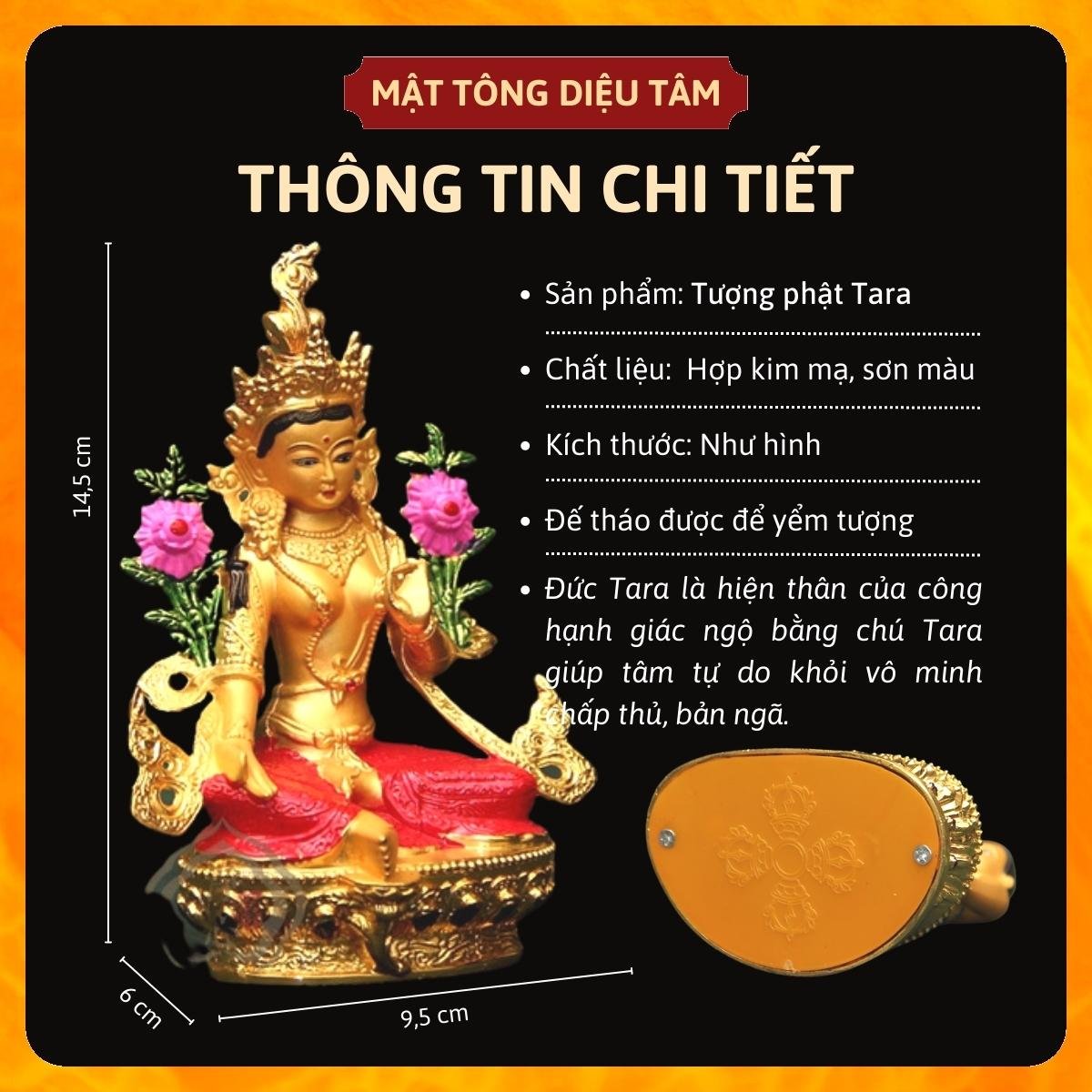 Tượng phật tara xanh thờ cúng mật tông Tây Tạng , tượng phật để ô tô