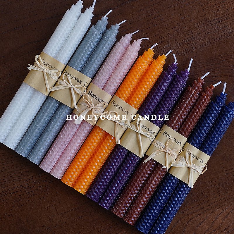Đôi nến tổ ong xanh da trời CANDLE 6579B