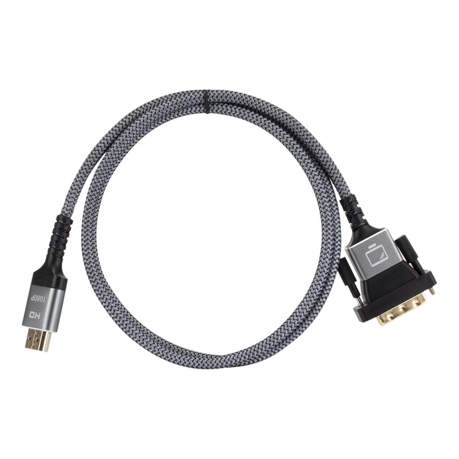 HDMI to DVI Cable Nylon Braid Converter Adapter for Monitor PC Display Laptop Desktop