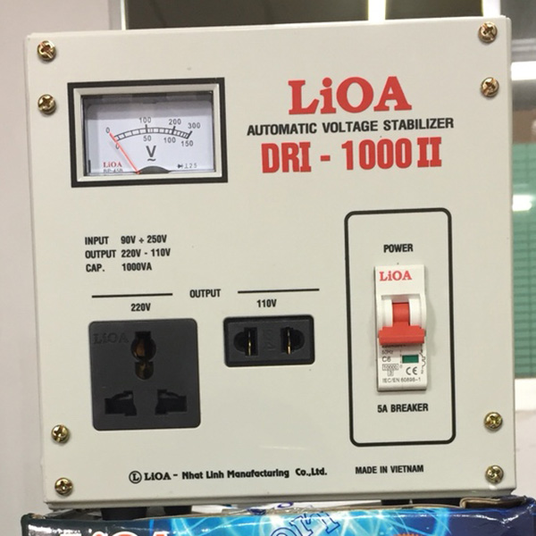 Ổn áp lioa 1kva DRI - 1000II dây đồng 100%