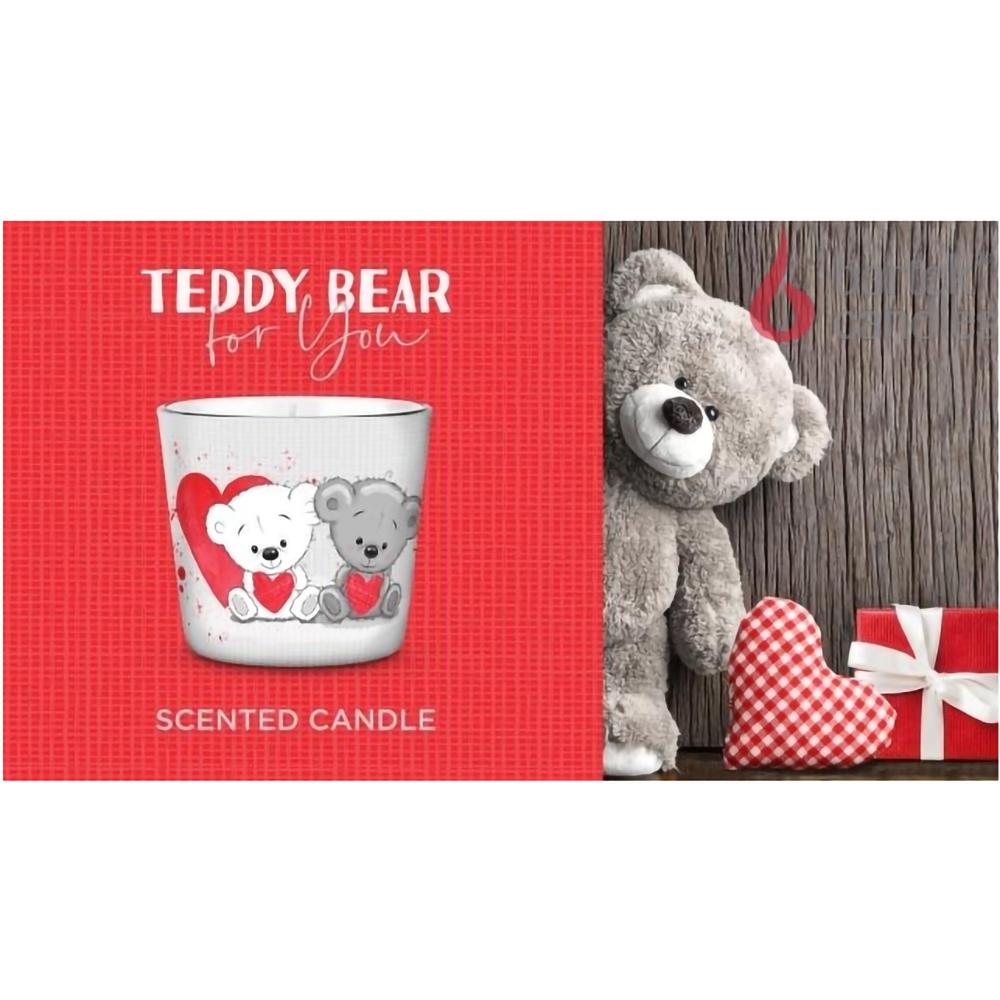 Ly nến thơm tinh dầu Bartek Teddy Bear 115g QT8857 - hương hoa hồng, nến trang trí, thơm phòng, thư giãn, hỗ trợ khử mùi (giao mẫu ngẫu nhiên)