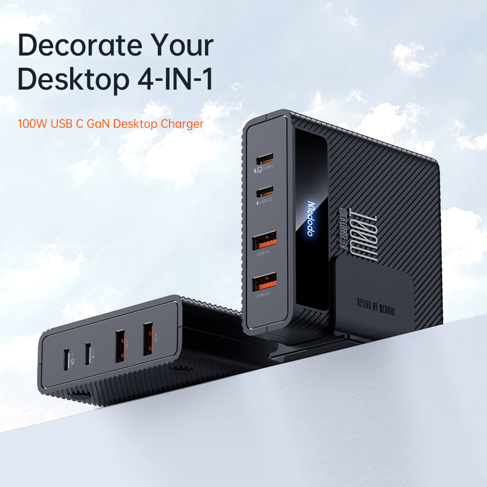 Bộ sạc nhanh Mcdodo Hyperspace Series 100W 4-Port PD Quick Charging Station (2 TypeC + 2 USB) (Hàng chính hãng)