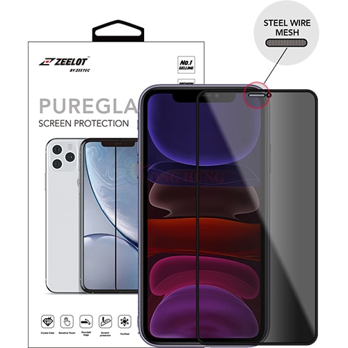 Dán màn hình cường lực Full viền chống nhìn trộm Zeelot dành cho iPhone 15 Pro Max/15 Pro/15 Plus/15/14/13/12/11 - Hàng chính hãng