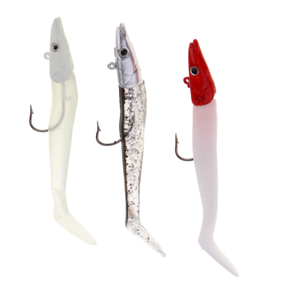 3D Eyes Fishing Lure Bait Soft Sequins Fish Decoy Hook