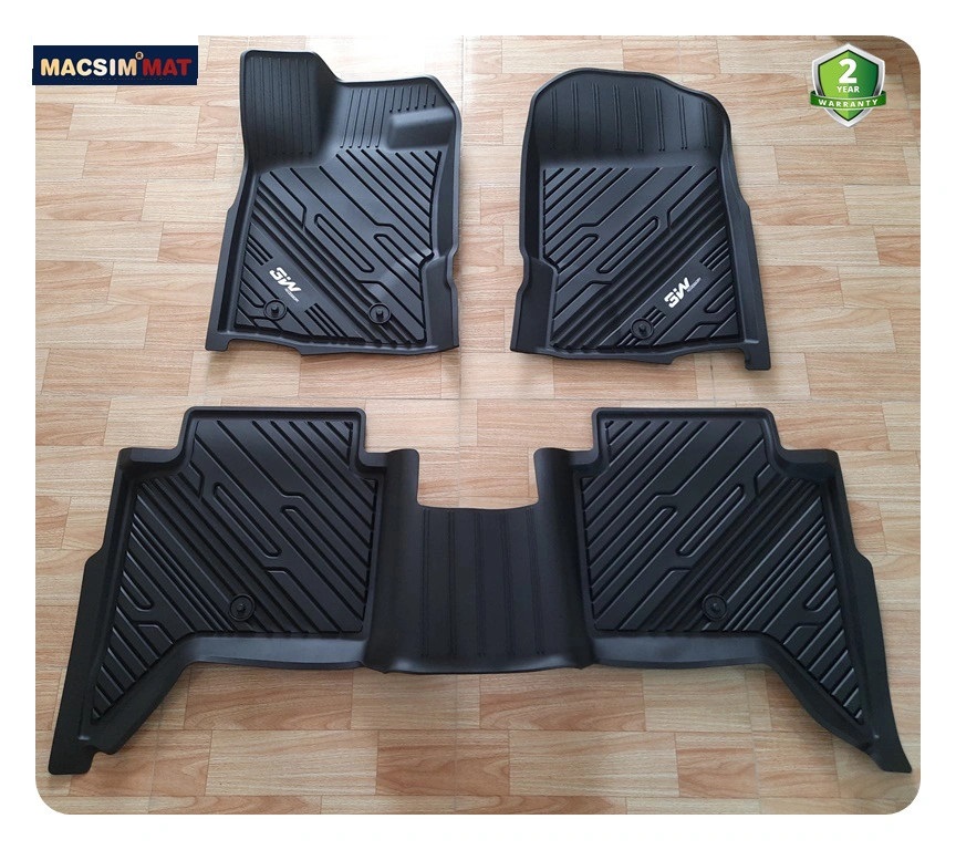 Thảm lót sàn xe ô tô Ford Ranger/ Ford Raptor Nhãn hiệu Macsim 3W chất liệu nhựa TPE đúc khuôn cao cấp - màu đen