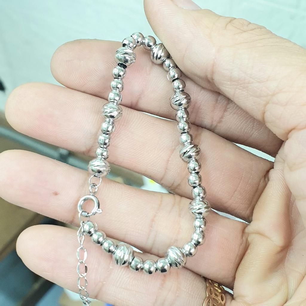Lắc Tay Bi Titanium Dùng Vĩnh Viễn- Màu sáng đẹp như vàng trắng tắm rửa thoải mái