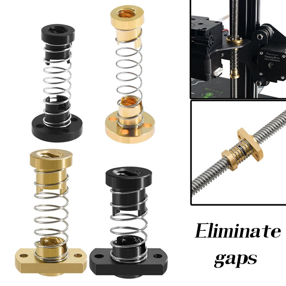 T8 Dây dẫn chống phản ứng dữ dội Vít 2 mm/8 mm Đồng thau/Đai ốc POM được sử dụng để nâng cấp Máy in 3D Ender 3 CR-10 Thanh ren Acme Loại bỏ khoảng cách