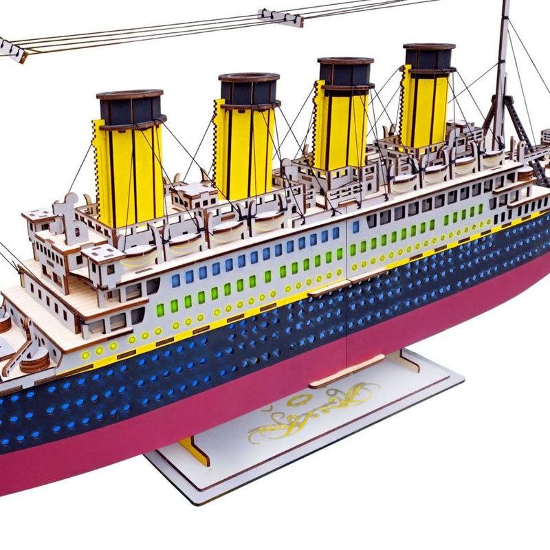 Đồ chơi gỗ mô hình lắp ráp 3D- Tàu Titanic Siêu To cắt laser