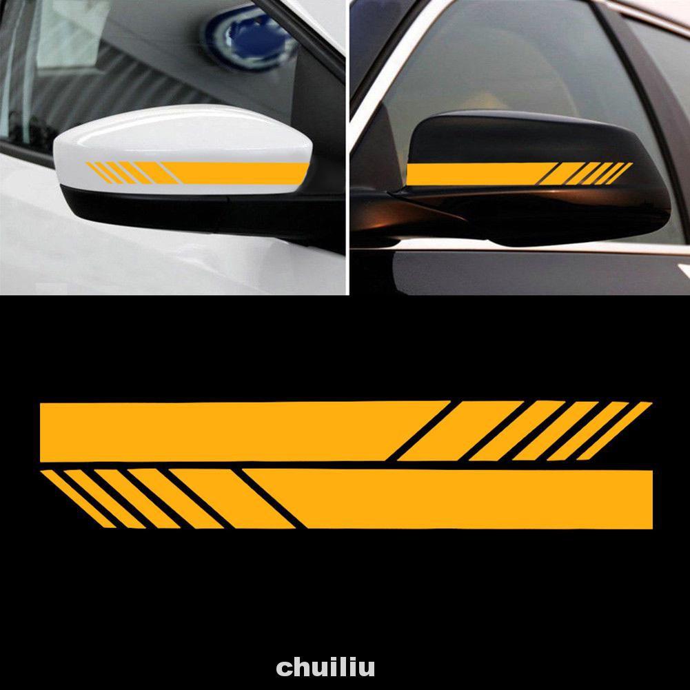 2 Sticker Dán Kính Chiếu Hậu Xe Hơi Họa Tiết Kẻ Sọc