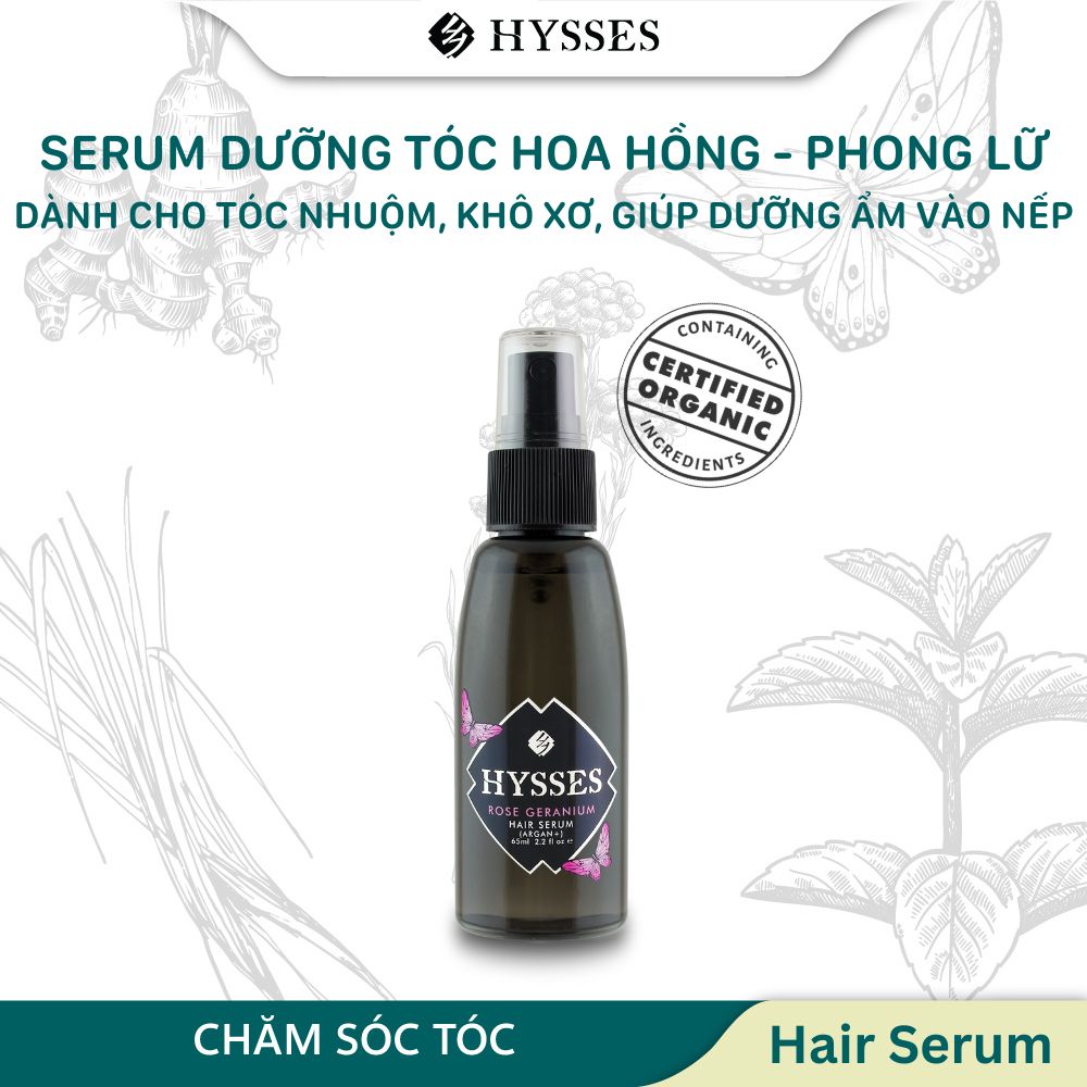 Tinh Chất Dưỡng Tóc Cao Cấp Hysses Hair Serum Dành Cho Tóc Nhuộm & Khô, Giúp Dưỡng Ẩm, Giảm Xơ Rối, Bảo Vệ Tóc Dưới Nhiệt Độ Cao Với Tinh Dầu Hoa Hồng - Phong Lữ - Argan Hữu Cơ Tự Nhiên