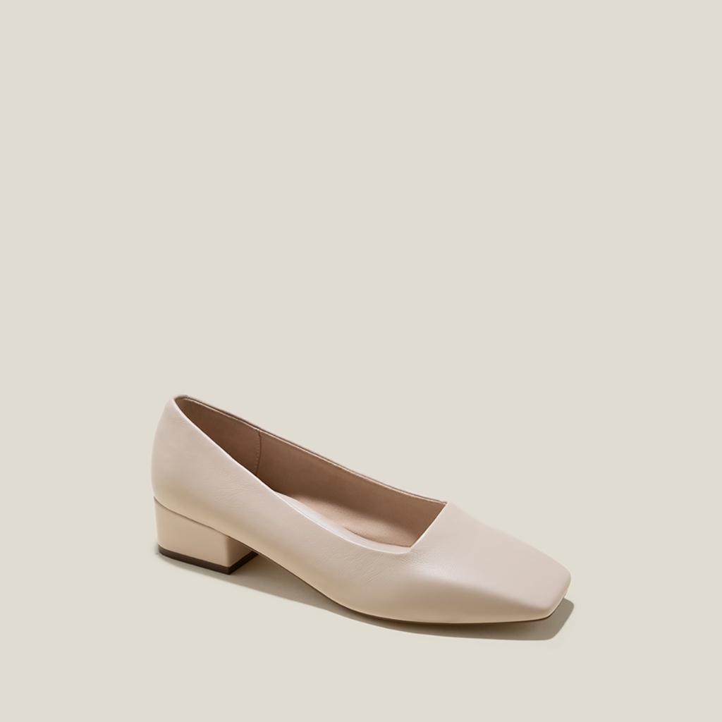Vascara Giày Leather Bít Mũi Vuông Gót Trụ - BMN 0614