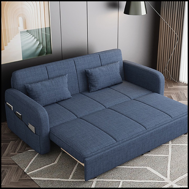 Giường ngủ sofa gấp gọn kiêm ghế sofa. Sofa giường đa năng có ngăn chứa đồ tiện ích. KT 1m6 x 1m90. Tặng kèm 2 gối