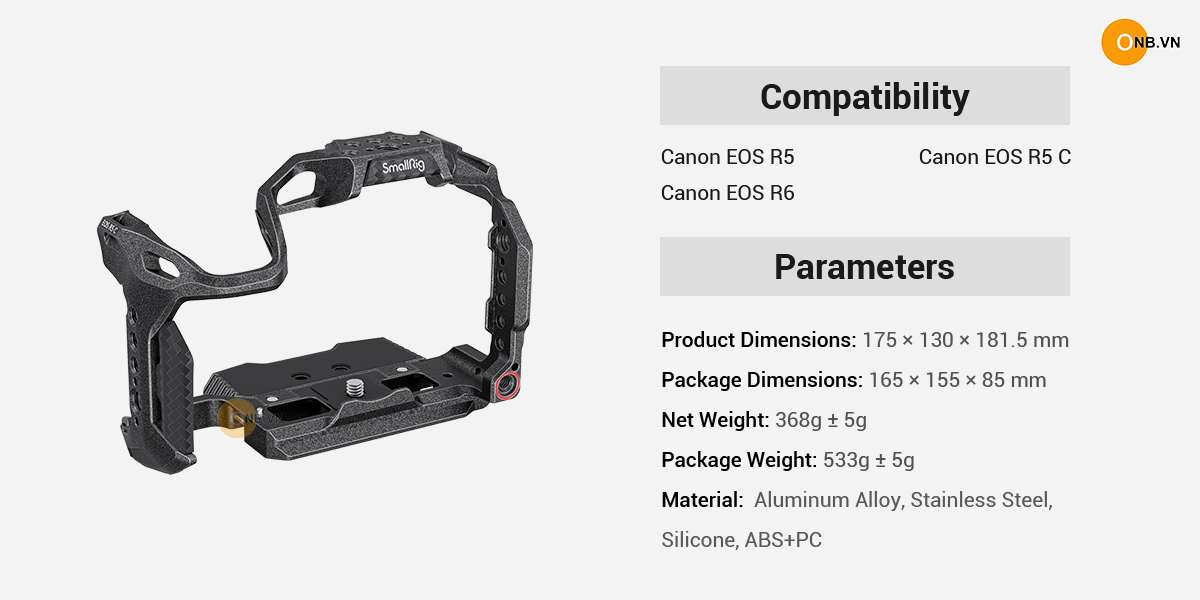 SmallRig Black Mamba Cage Canon EOS R5C R5 R6 3890