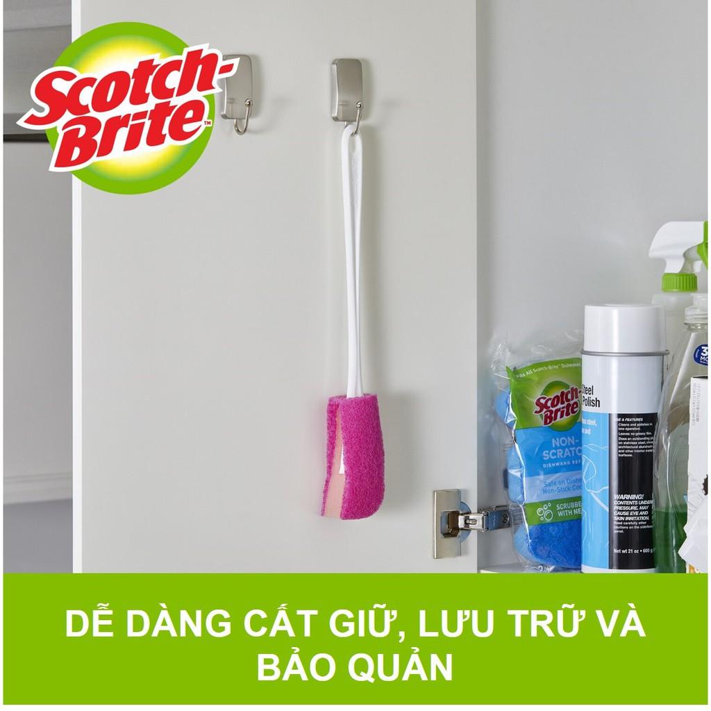 Cây cọ rửa bình, chai lọ Scotch - Brite 3M đa năng - Không gây trầy xước, lớp mút cao cấp lấy sạch vết bẩn