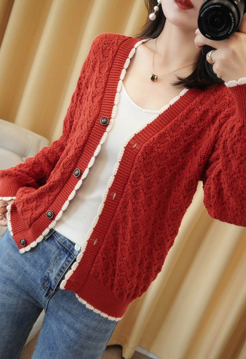 Áo khoác cardigan len phối ren ấm áp DV02