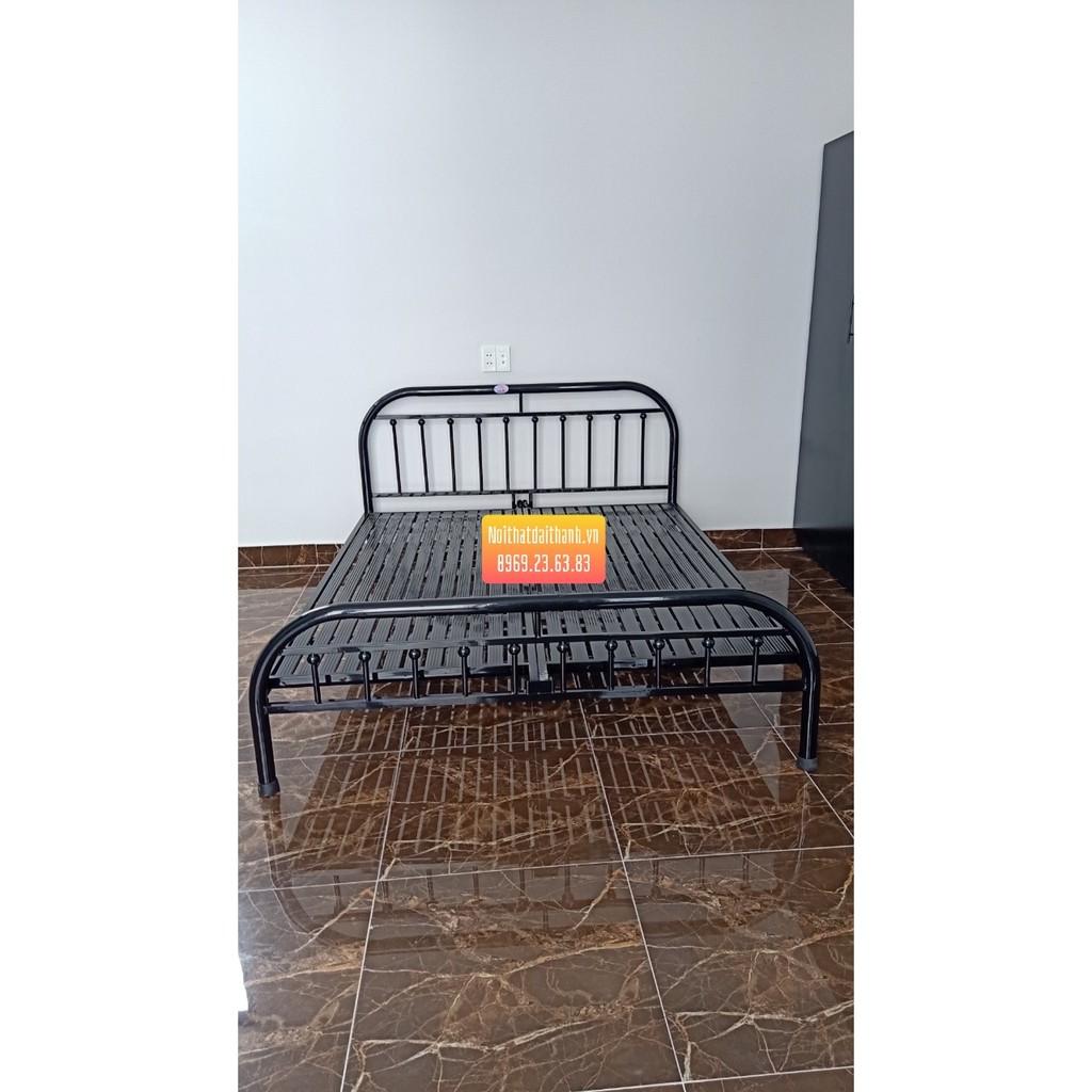 Giường sắt trân châu 1m6x2m