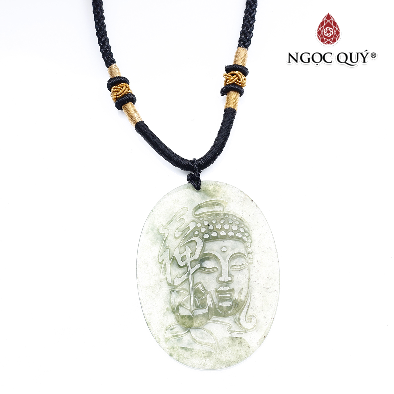 Mặt dây chuyền hình phật tổ đá chalcedony mệnh hỏa, mộc - Ngọc Quý Gemstones