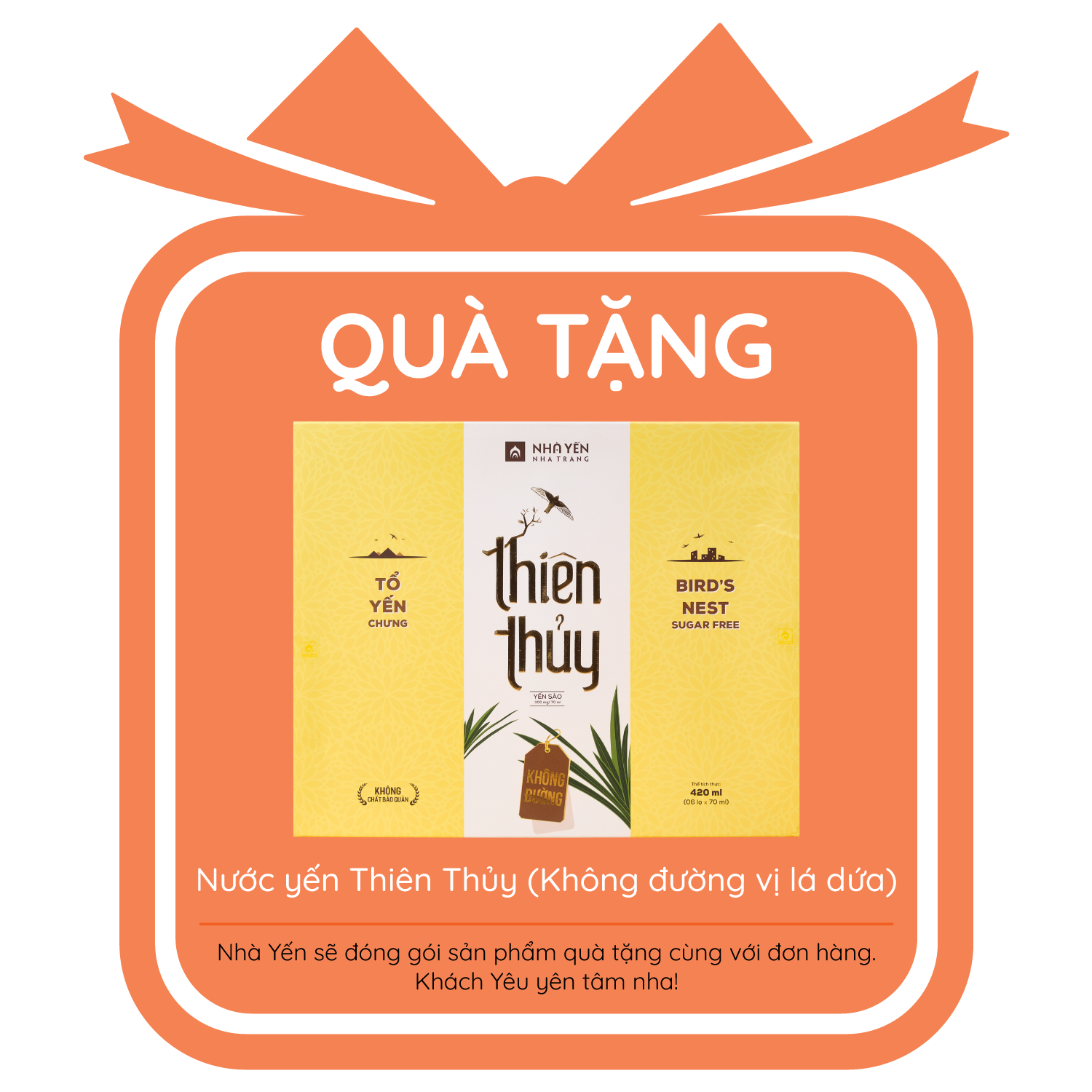 COMBO 5 hộp Tổ yến chưng sẵn Thiên Thủy - Vị lá dứa - Nhà Yến Nha Trang - Hộp 6 lọ - Yến không đường - Nước yến chưng sẵn - Yến sào Nha Trang