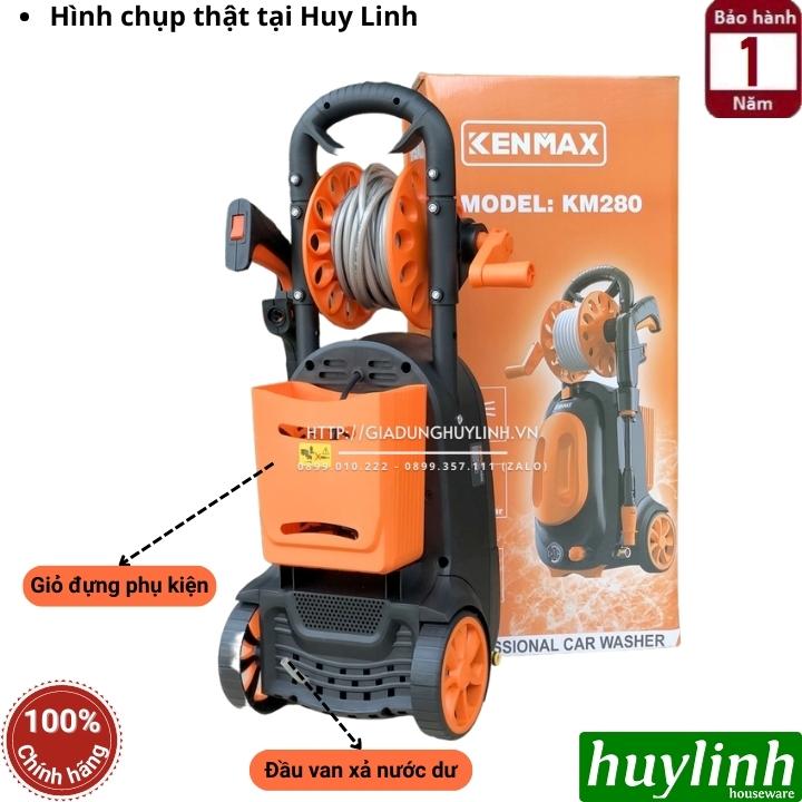 Máy xịt rửa xe Chỉnh Áp Kenmax KM-280 - 2800W - Motor cảm ứng từ - Có rulo cuộn dây