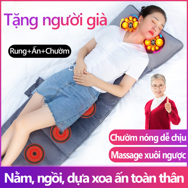 Đệm massage máy mát xa thông minh có thể nằm ngồi tựa lưng có chườm nóng